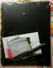 NeWYeS-Cuaderno de escritura inteligente A4 reutilizable y borrable, papel negro impermeable, autoescáner, personalizado, notas en espiral con cable