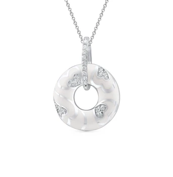 

Silver Pendant with cubic zirconia and enamel sunlight sample 925