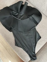 Body Sexy de un hombro para mujer, traje con volantes, top de leotardo, bodis de malla