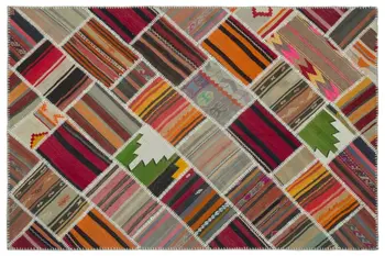 

Handmade Natural Vintage Patchwork Rug Area Rug 158x235 Cm-5'2''X7'9''