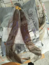 Extensiones de cabello humano Remy, pelo liso de queratina con punta en U, 0,8 g/ps
