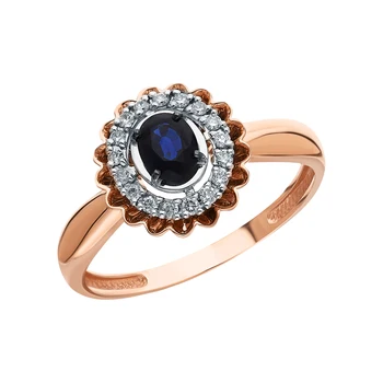 

Gold ring with sapphires and diamonds sunlight sample 585