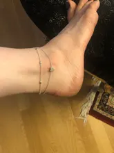 Vankim-tobilleras para mujeres, joyería de pies para sandalias de ganchillo, corazón Simple, Pies Descalzos, pulsera para tobillo de dos capas, 2019