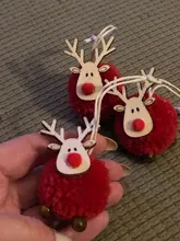 Cute Felt Wooden Elk Christmas Tree Decorations Hanging Pendant Deer Craft Ornament Christmas