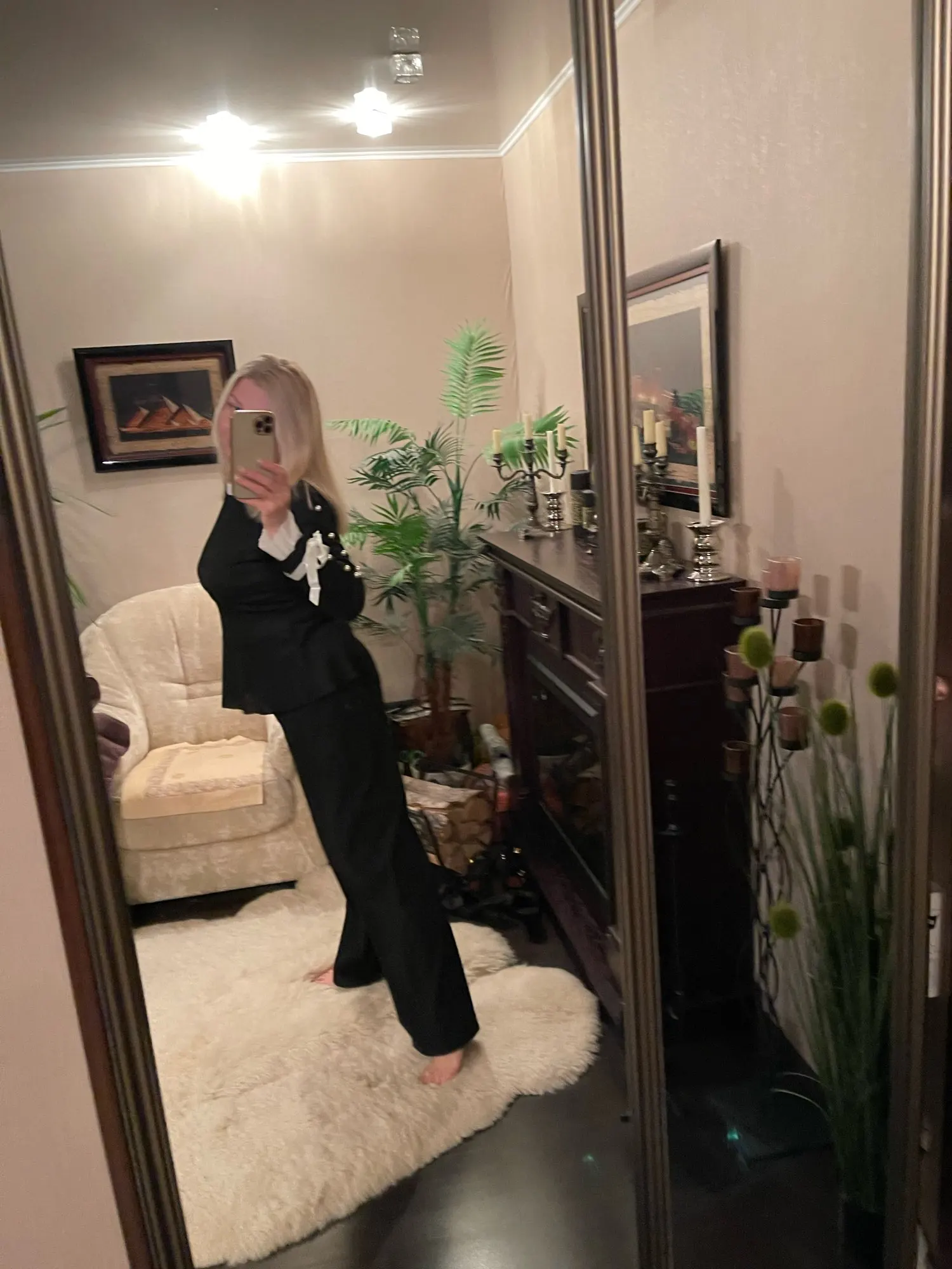 Bowknot buttoned bell cuff blouse Clearance