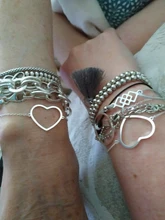 Pulseras de acero inoxidable para mujer, brazalete de cadena ajustable, mapa del mundo Simple, brazaletes de huella de corazón, regalo de amistad