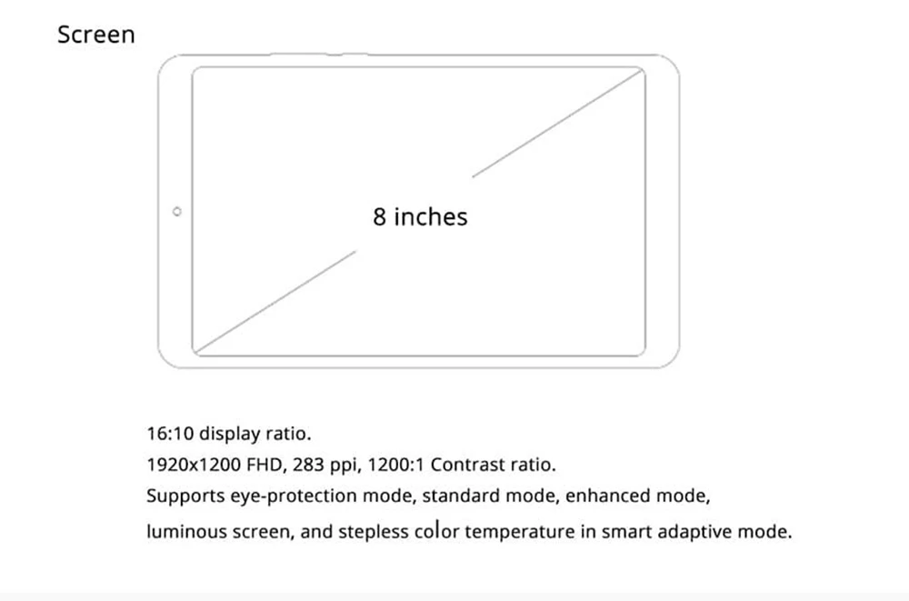 Xiaomi Tablet MI PAD 4 Android LTE Tablet 8 Inch Snapdragon 660 4GB RAM 64G ROM 1920X1200 HD Ultra-Thin Tablet