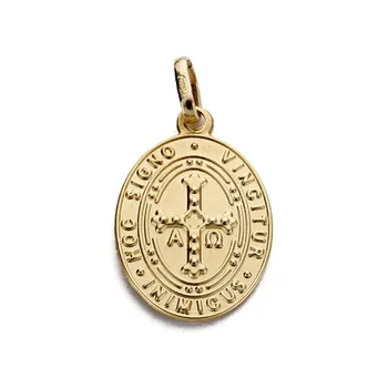 

Medal scapular 18k gold Virgin Covadonga and Cross Asturian [AA1924]