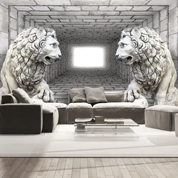 

Wall mural-stone lions-350x245 cm