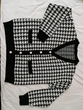 FSDA-suéter de manga larga con cuello de pico para mujer, cárdigan negro con botones y pata de gallo, de punto, holgado, de gran tamaño, informal, otoño e invierno, 2020