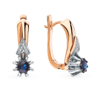 

Gold earrings with sapphires and diamonds sunlight sample 585