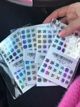 Etiquetas adhesivas láser a prueba de agua para manualidades, esmalte de uñas pintalabios, etiquetas con números de Color, suministros escolares y de oficina, Número 1-300