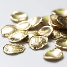  20 Pieces Raw Brass Textured Irregular Charm - 13x11mm (4480C) 