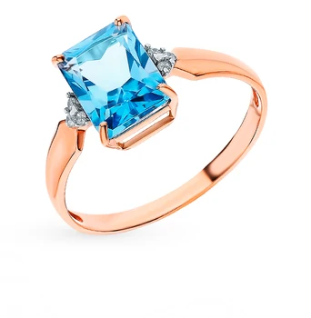 

Gold ring with Topaz and cubic zirconia sunlight sample 585