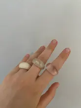 HUANZHI-Anillo de resina colorido para mujer, nueva geometría Irregular, Diamante de imitación transparente, circón, para fiesta, joyería diaria, 2021