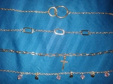 17KM-tobillera de cristal multicapa para mujer y niña, cadena gruesa dorada, pulsera para tobillo, joyería para pierna