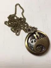 Reloj de bolsillo de plata/Negro/bronce para Navidad, película de Jack skeleton, Tim