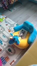 Funda de asiento de sofá para aprender a sentarse para bebé, asiento de apoyo de felpa de dibujos animados, aprender a sentarse, juguetes de peluche para bebé de 0 a 3 M (sin relleno)
