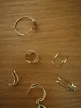 Yobest 5 unids/set 2019, pendientes a la moda con forma de hoja dorada, pendientes con Clip para oreja, pendientes para mujeres trepadoras sin Piercing, pendientes falsos de cartílago