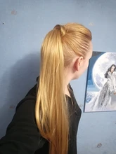 MANWEI-Extensiones de cabello para dama, extensor de pelo sintético de 24, de coleta natural largas y lisas, 60g por pieza, no teñible