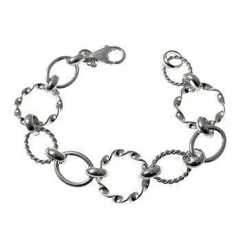 

Law silver bracelet 925m 18cm. Tote hollow smooth reliadas combined locking carabiner