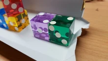 Casino Dice 19mm Numbers Clear Translucent 5pcs of with Razor-Edges And Matching Serial