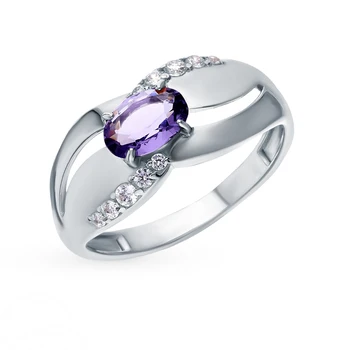 

Silver ring with crystals and cubic zirconia sunlight sample 925