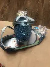 Disney-zapatos de cristal de Frozen para niñas, sandalias con nudo mariposa y tacón alto para fiesta de verano