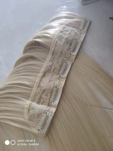 SHANGKE-Extensión de cabello liso sedoso Natural, 5 clips/pieza, 24 pulgadas, Clip en mujeres, pelo sintético largo falso