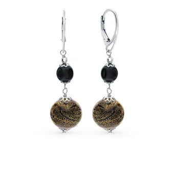 

Silver earrings with Murano glasses sunlight sample 925