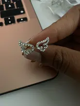 Anillo alas de Ángel ajustables de circonia para mujer, anillos Micro pavé de Color dorado, joyas anillos de moda, regalos para mujer