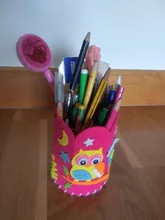 Niños educativo DIY artesanía Tangram bloque Kit lindo creativo hecho a mano pluma contenedor lápiz DIY titular de la artesanía para niños juguete Kits