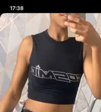 Las mujeres de verano de manga corta/Top sin mangas de perforación en caliente de diamantes de imitación cósmica cartas camisetas ombligo ropa casual de fiesta