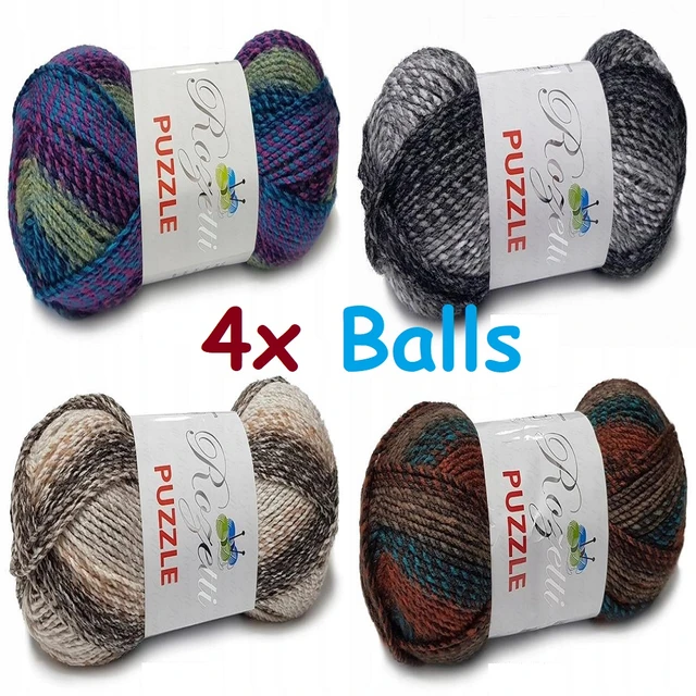 Rozetti Puzzle Yarn 4-Balls Free Shipping ! 4x200g Himalaya Hand Knitting  Crochet Marble Effect Batik Merino