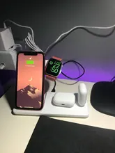 Soporte de cargador inalámbrico rápido Qi, estación de carga plegable para Airpods Pro, iWatch, iPhone 11X8, Apple Watch, 4 en 1