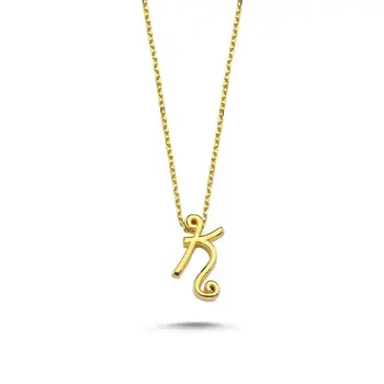 

Angemiel 925 Silver-K-Letter Ghost Pendant-Gold Plated