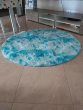 Round Rug Carpets Living-Room-Decor Modern-Mats Bedroom Faux-Fur Fluffy Shaggy-Area 
