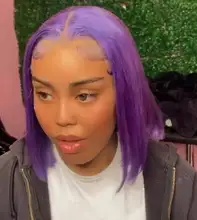 Pelucas de cabello humano con encaje Frontal, 13x6, rojo, Bob, color rubio, rosa, Azul, Gris, verde, naranja, jengibre, Bob corto