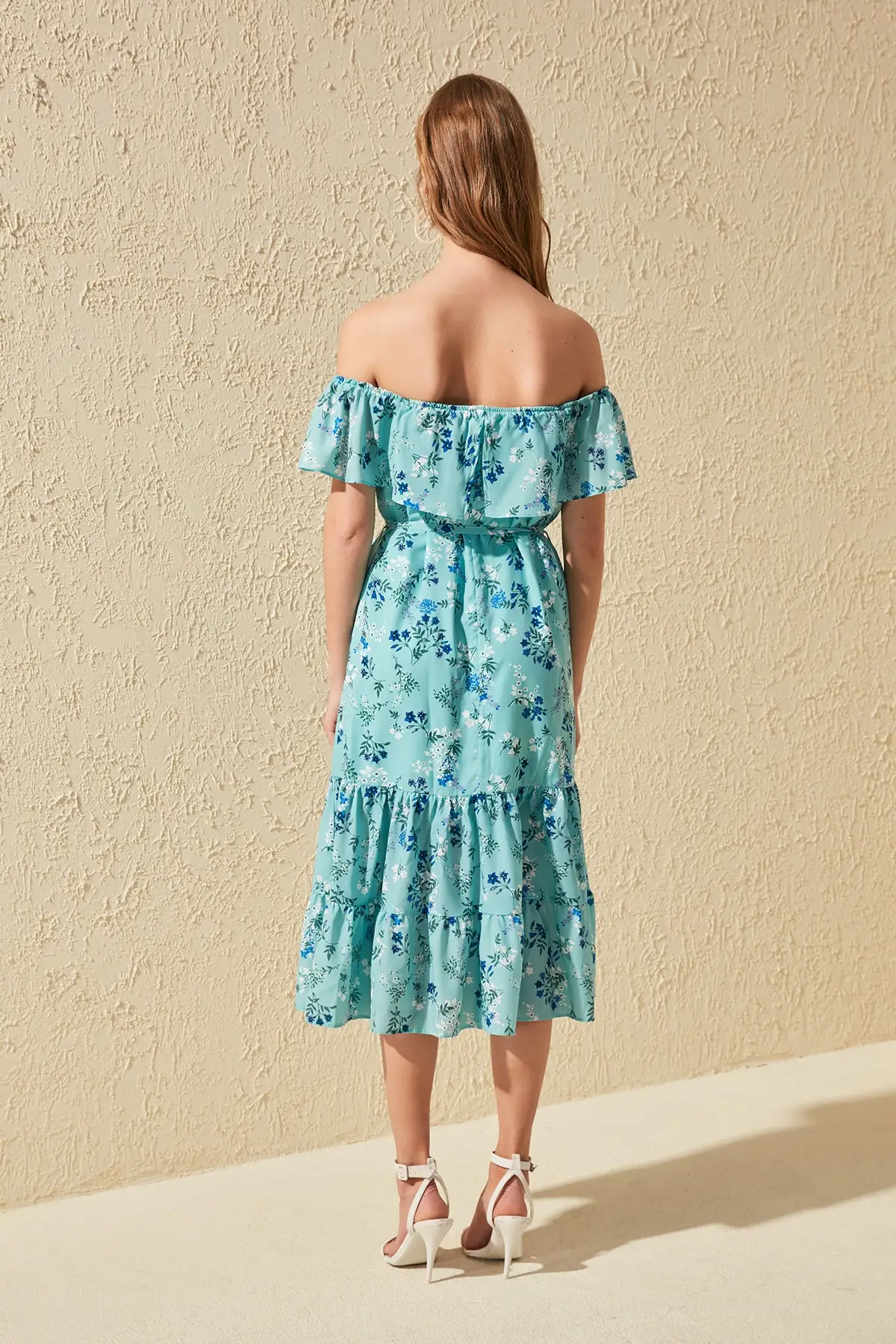 Платье с цветком мятного цвета TWOSS19FG0083|Платья| |