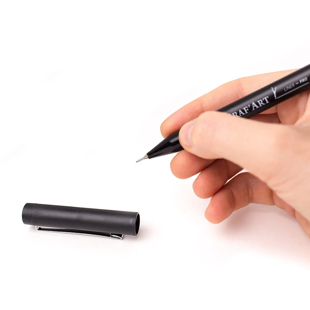 Черный линер для рисования Малевичъ GrafArt PRO, 08, капиллярная ручка .