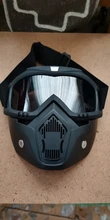 Detachable-Goggle Helmet-Mask Motorcycle-Glasses Ski-Bike Open-Face Uv-Protection 