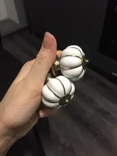 KAK de calabaza de cerámica de 40mm cajón perillas tiradores de puertas de armario agujero manijas del gabinete con tornillos manijas de muebles