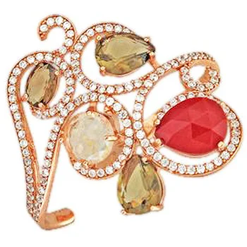 

Esthete ring with cubic zirconia with gold plated