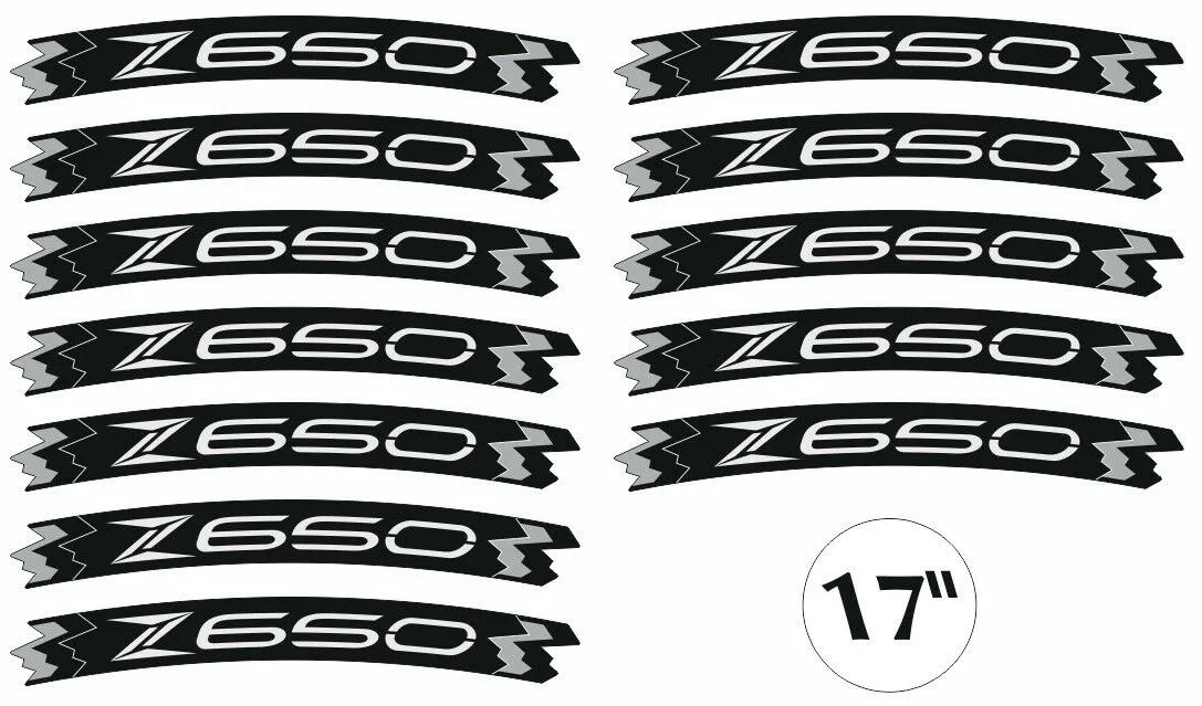 Клейкие полоски для совместимого набора 17 дисков мотоцикла KAWASAKI Z650 FLUO
