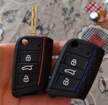 De silicona de control remoto de coche protege la cubierta set de fundas de piel para VW polo golf 7 MK7 para Skoda Octavia combi A7 para asiento Leon Ibiza CUPTRA