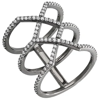 

Esthete ring with cubic zirconia in black silver