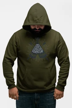 

Angemiel Wear We Are Living Our Action Green Men 'S Hooded Sweatshirt