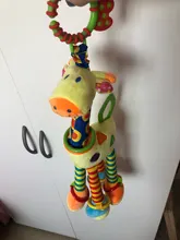 Nueva llegada suave jirafa Handbells sonajeros de bebé desarrollo manejar juguetes vendedores calientes con juguete mordedor para bebé