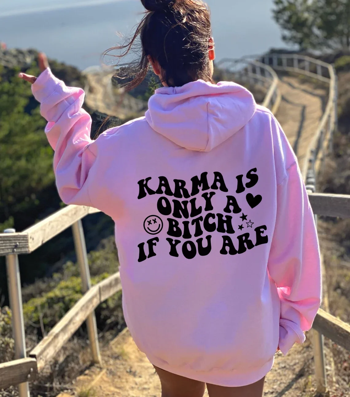 Sugarbaby Karma Is Only Funny Quote Hoody Aesthetic Hoodie Cotton Sweater  Spring Autumn Unisex Tumblr Hoodie Drop Shipping| | - AliExpress