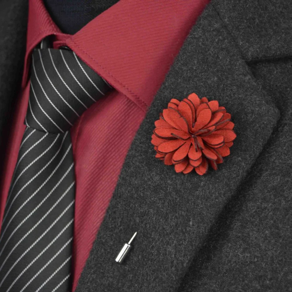 Fabric Flower Lapel Pin Elegant Women Men Lapel Flower Pin Wedding Party  Suit Dress Decoration Brooch